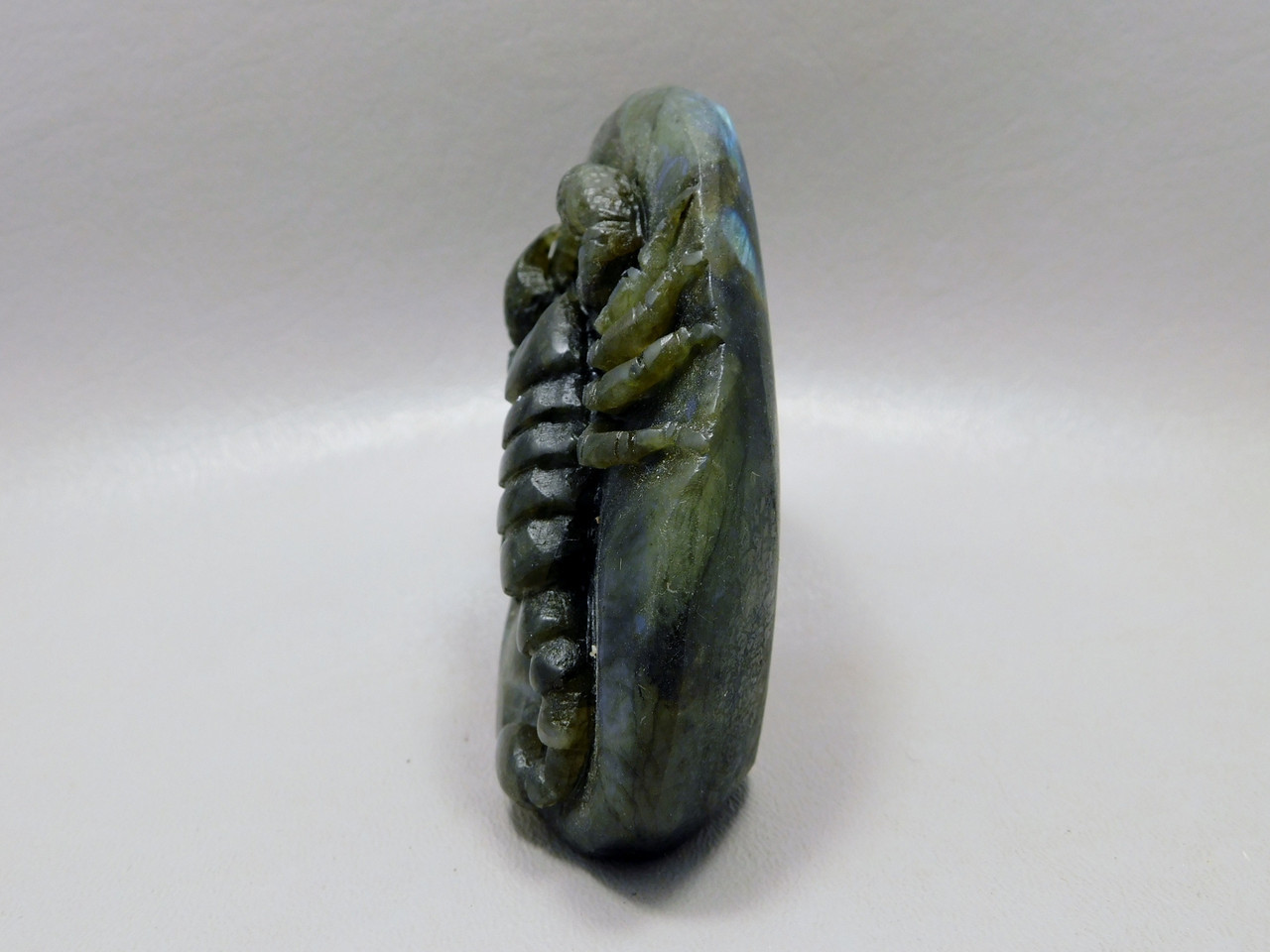 Scorpion Figurine Animal Carving Labradorite Polished Rock #O11