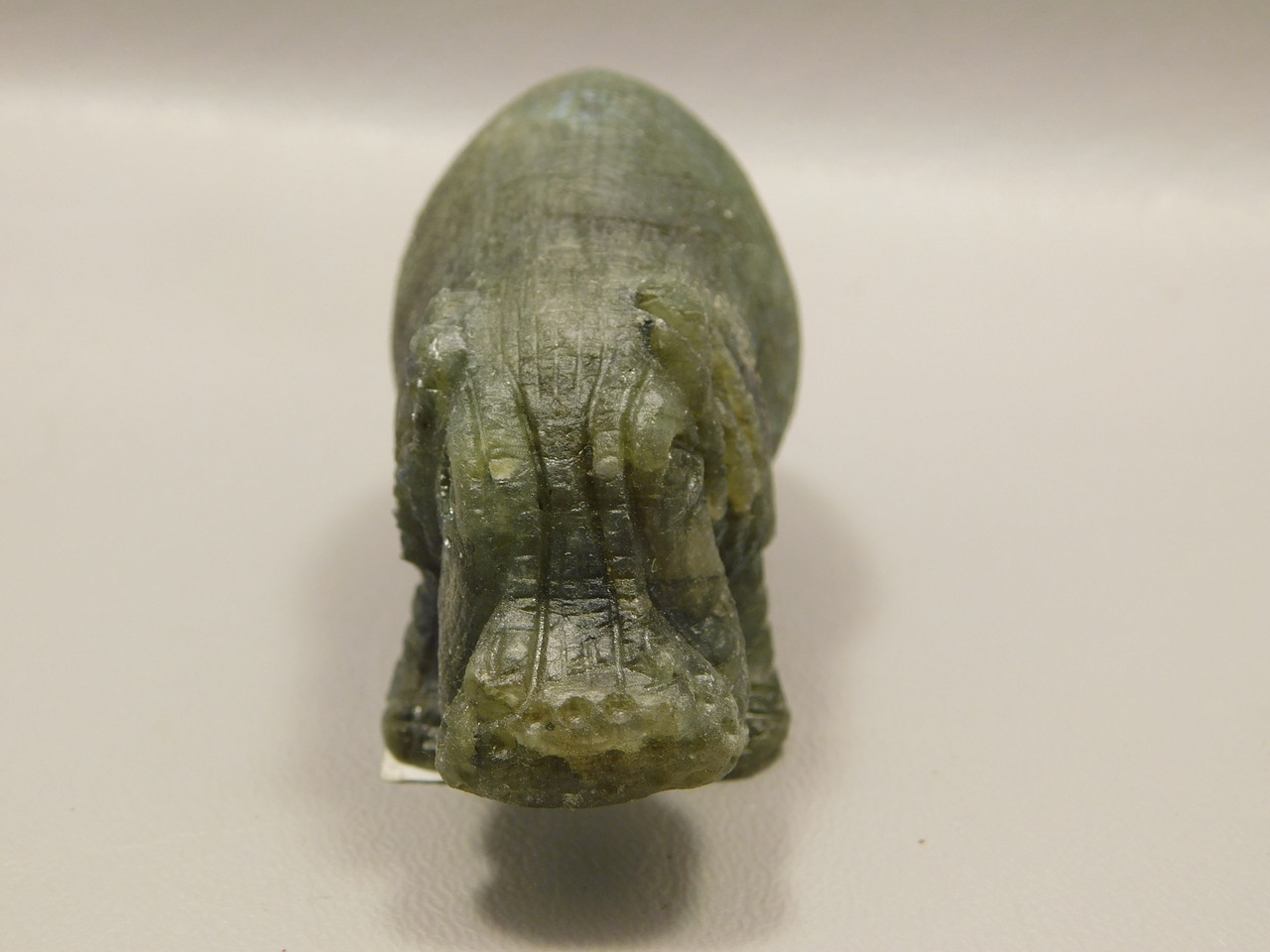 Hippopotamus Figurine Labradorite Carved 3 inch Stone Animal #O1