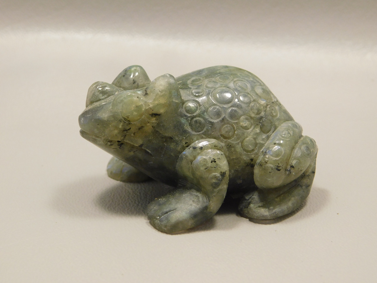 Toad or Frog Fetish Labradorite Carved 2.25 inch Stone Animal #O119