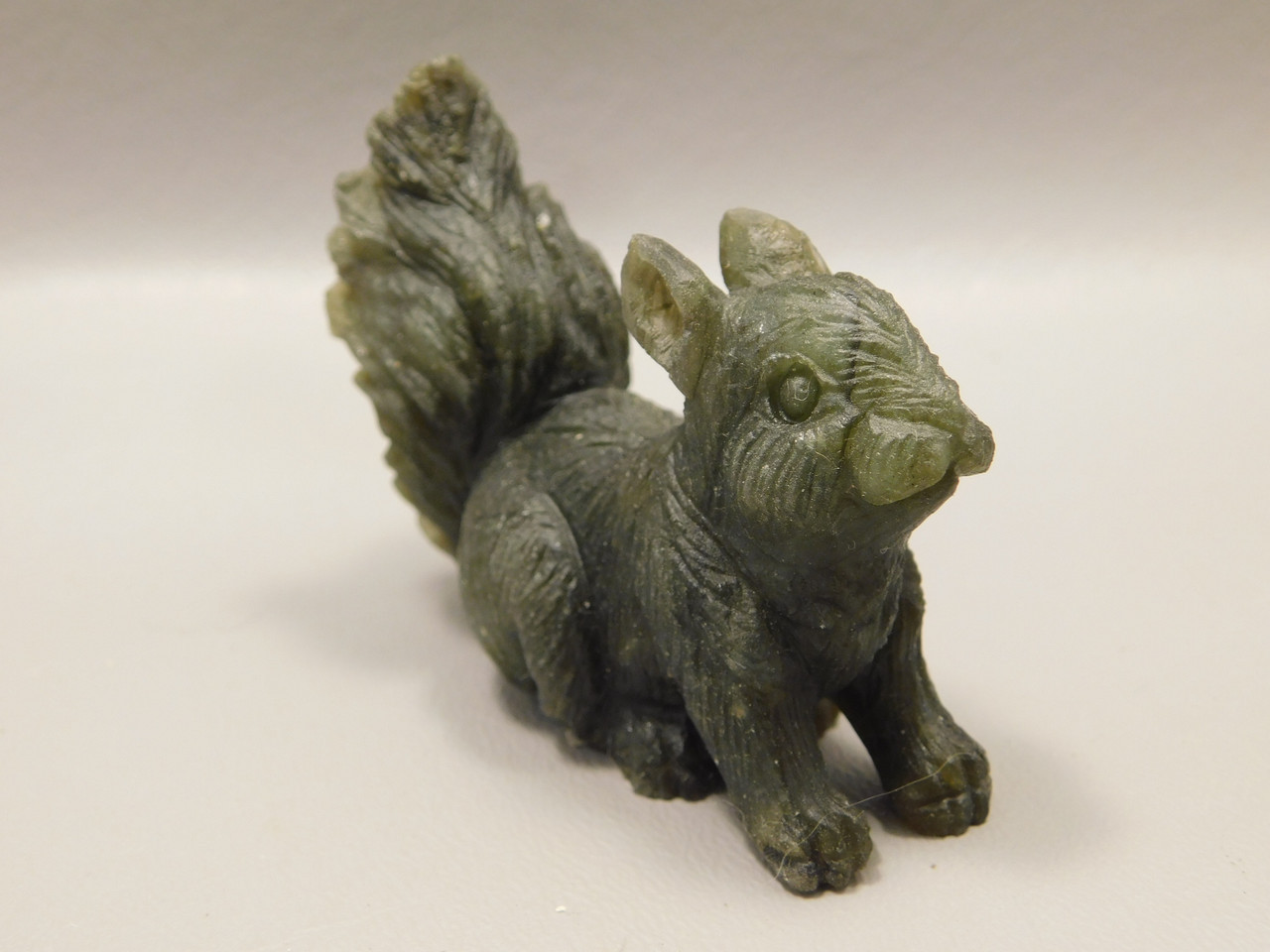 Squirrel Figurine Animal Carving Labradorite Polished Rock Fetish #O136