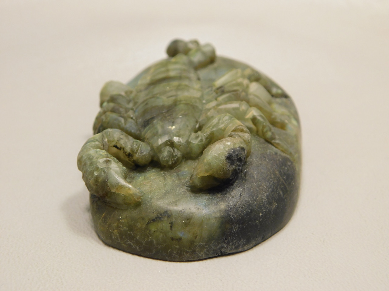 Scorpion Figurine Animal Carving Labradorite Polished Rock Fetish #O3