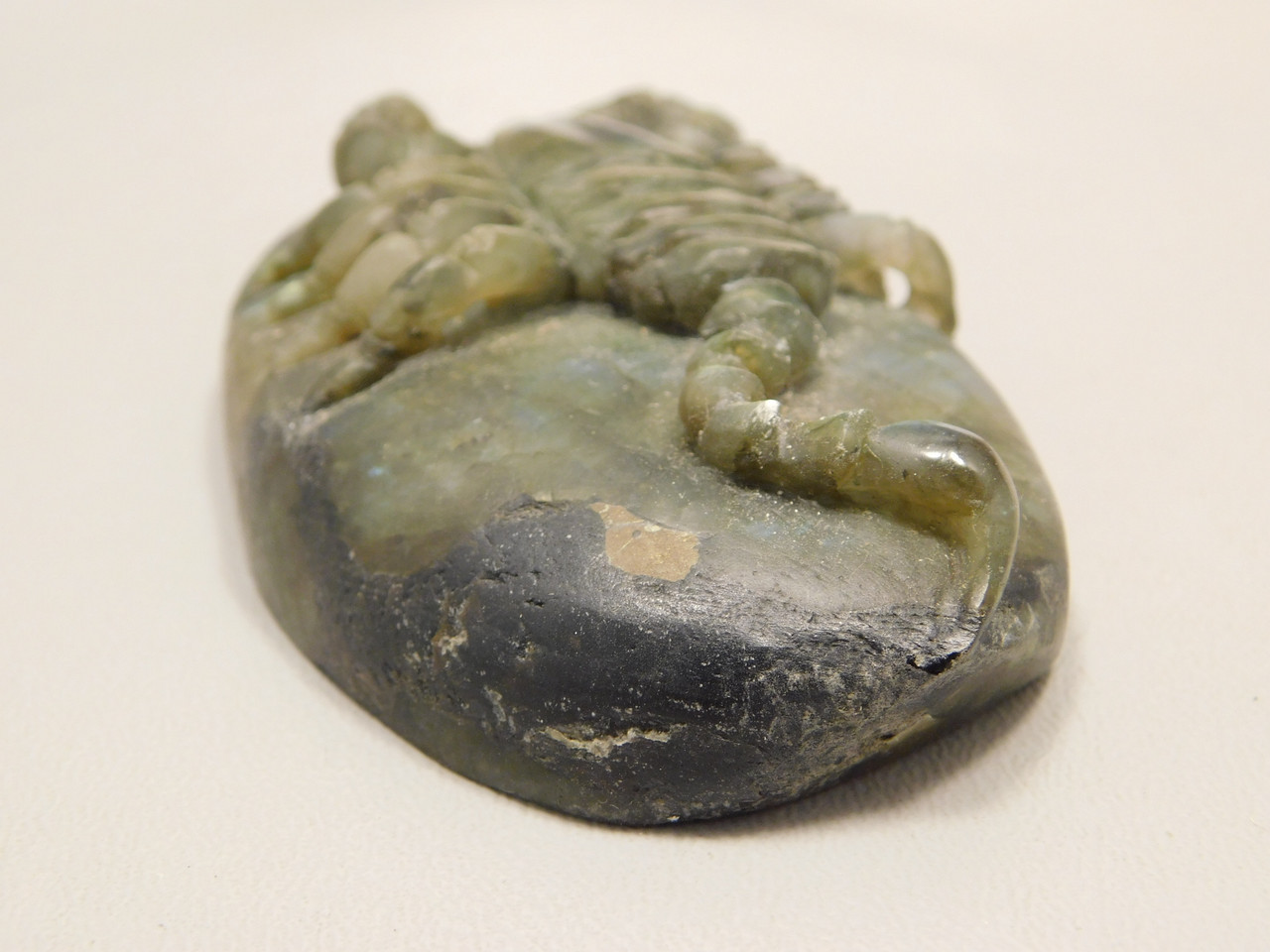 Scorpion Figurine Animal Carving Labradorite Polished Rock Fetish #O3