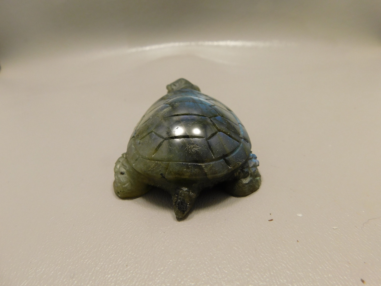 Turtle Figurine Labradorite Carved 3.25 inch Gemstone Carving #O21