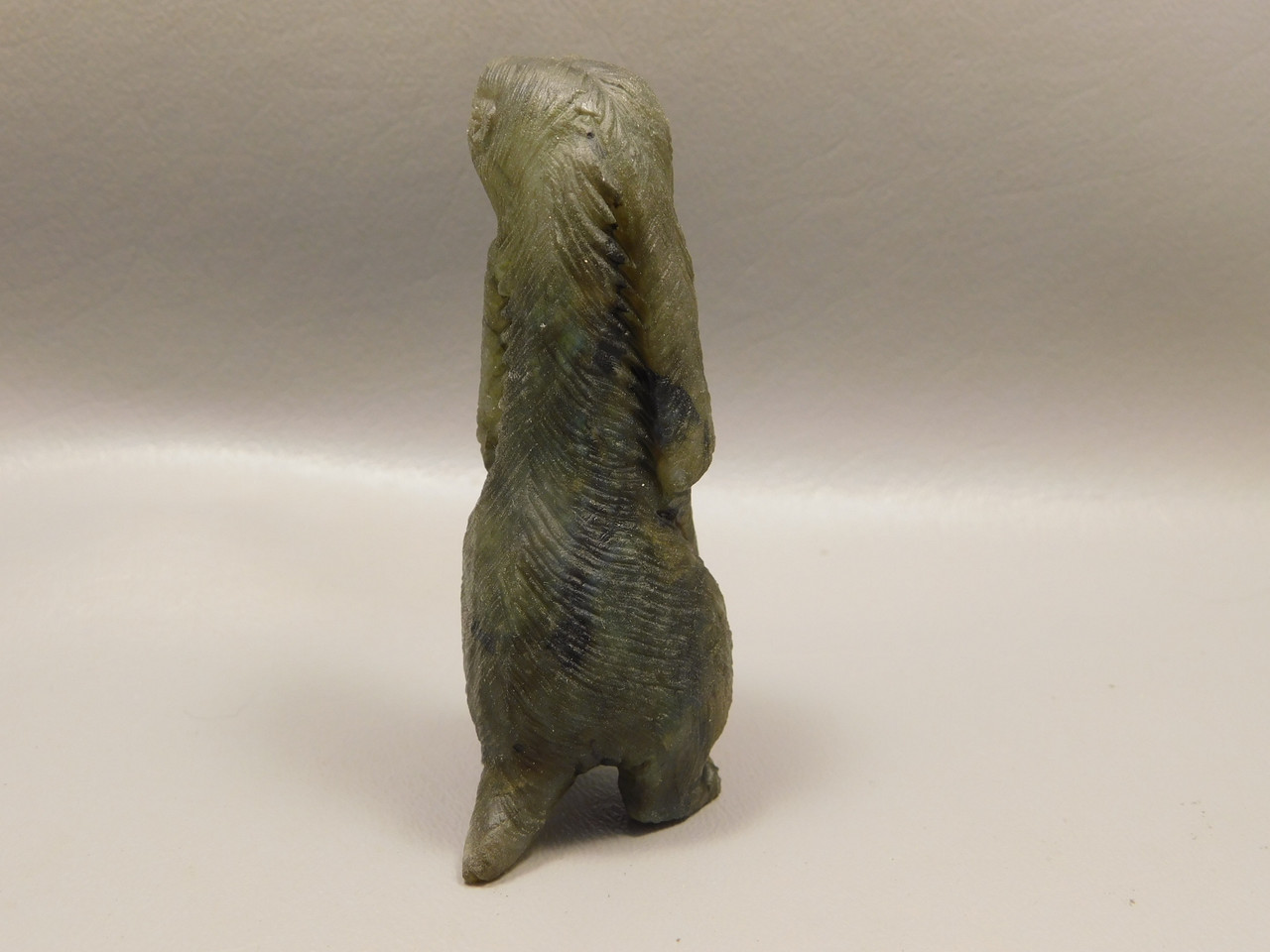 Meerkat Figurine Labradorite 3.3 inch Gemstone Animal Carving #O1