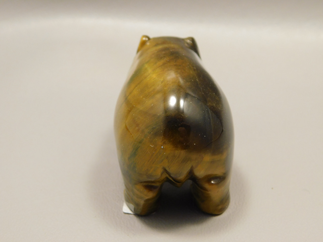 Hippopotamus Figurine Tigereye 3.1 inch Animal Carving Totem #O372