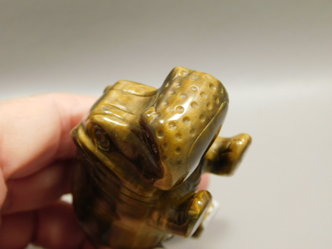 Hippopotamus Figurine Tigereye 3.1 inch Animal Carving Totem #O372