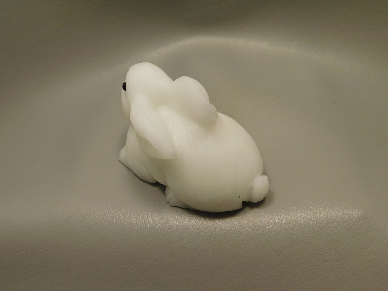 White Rabbit Figurine Gemstone Animal Carving Marble #O137