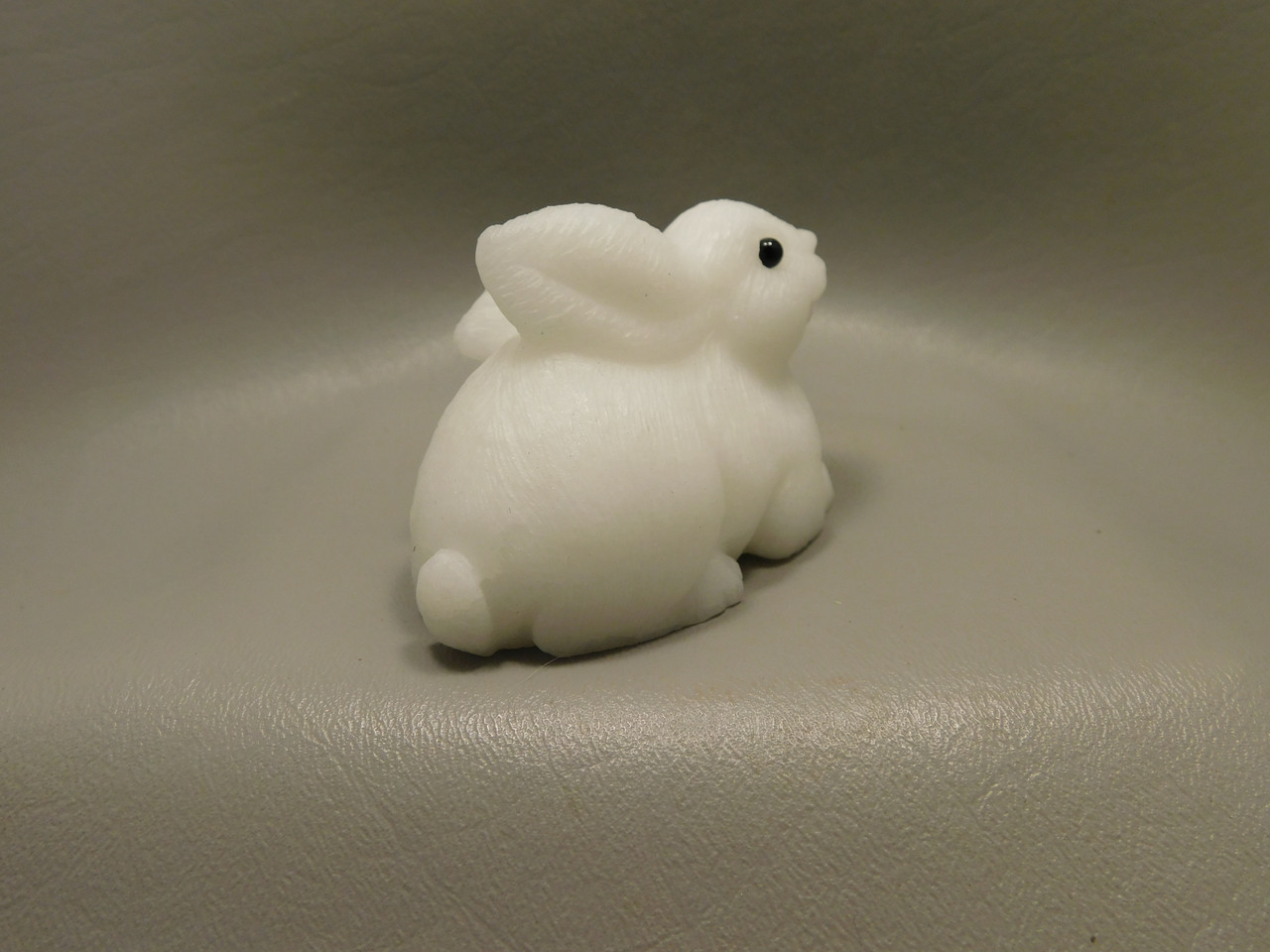 White Rabbit Figurine Gemstone Animal Carving Marble #O137