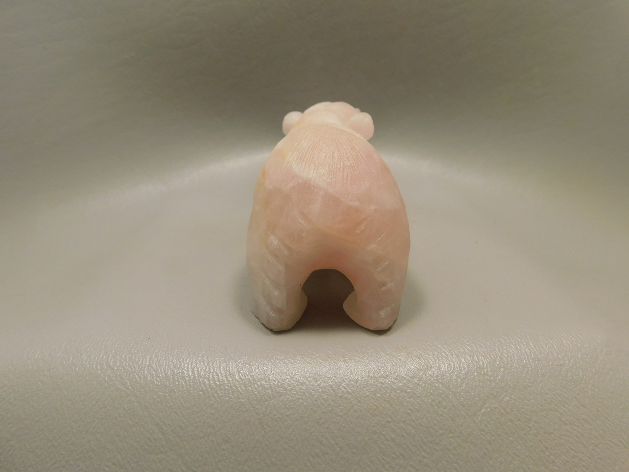 Bear Fetish Figurine Gemstone Animal Carving Rose Quartz 3 inch #O69