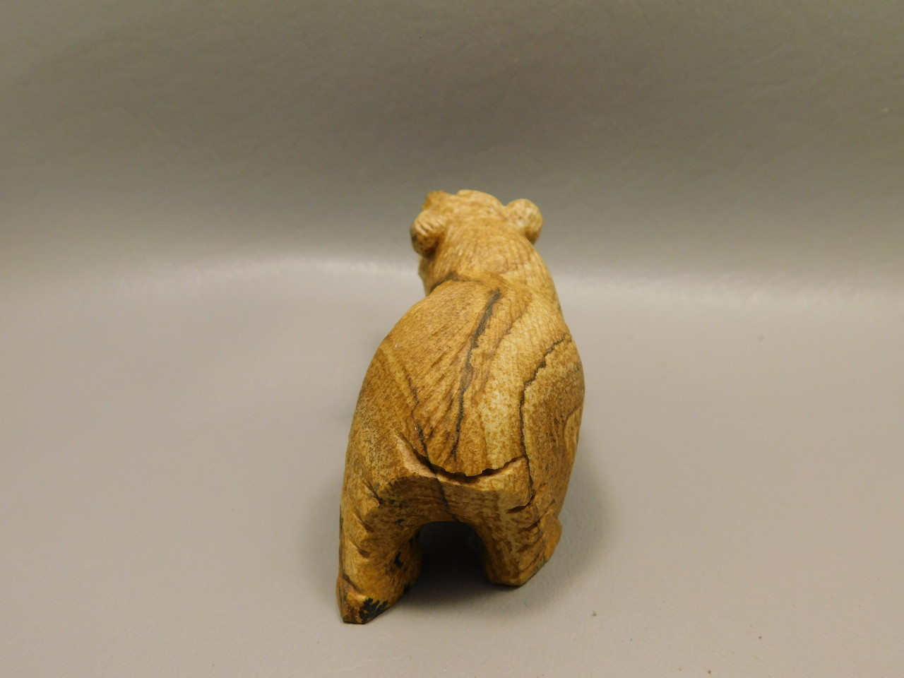 Bear Figurine Stone Animal Carving Kalahari Jasper 2.8 inch #O87