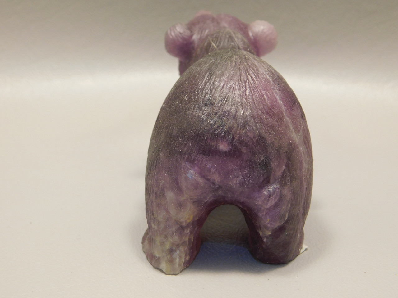 Bear Figurine Gemstone Carved Animal Purple Fluorite #O437