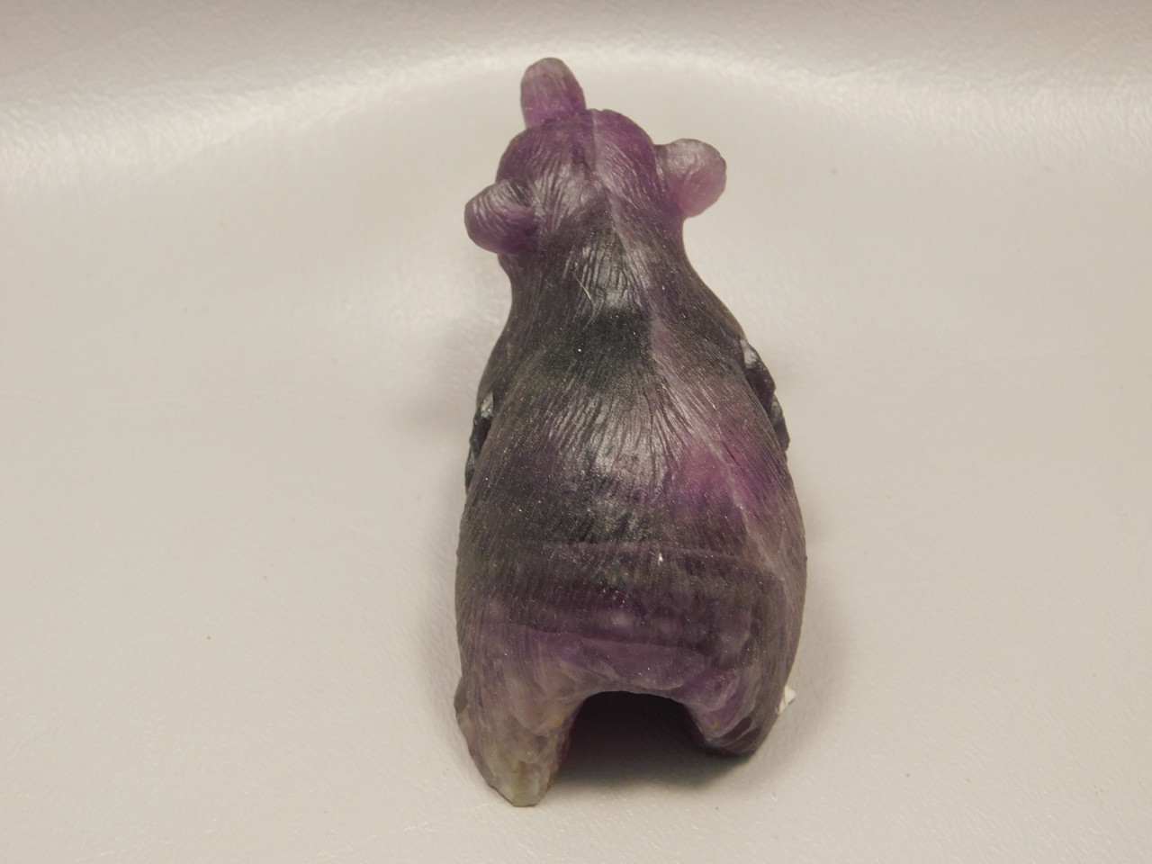 Bear Figurine Gemstone Carved Animal Purple Fluorite #O437