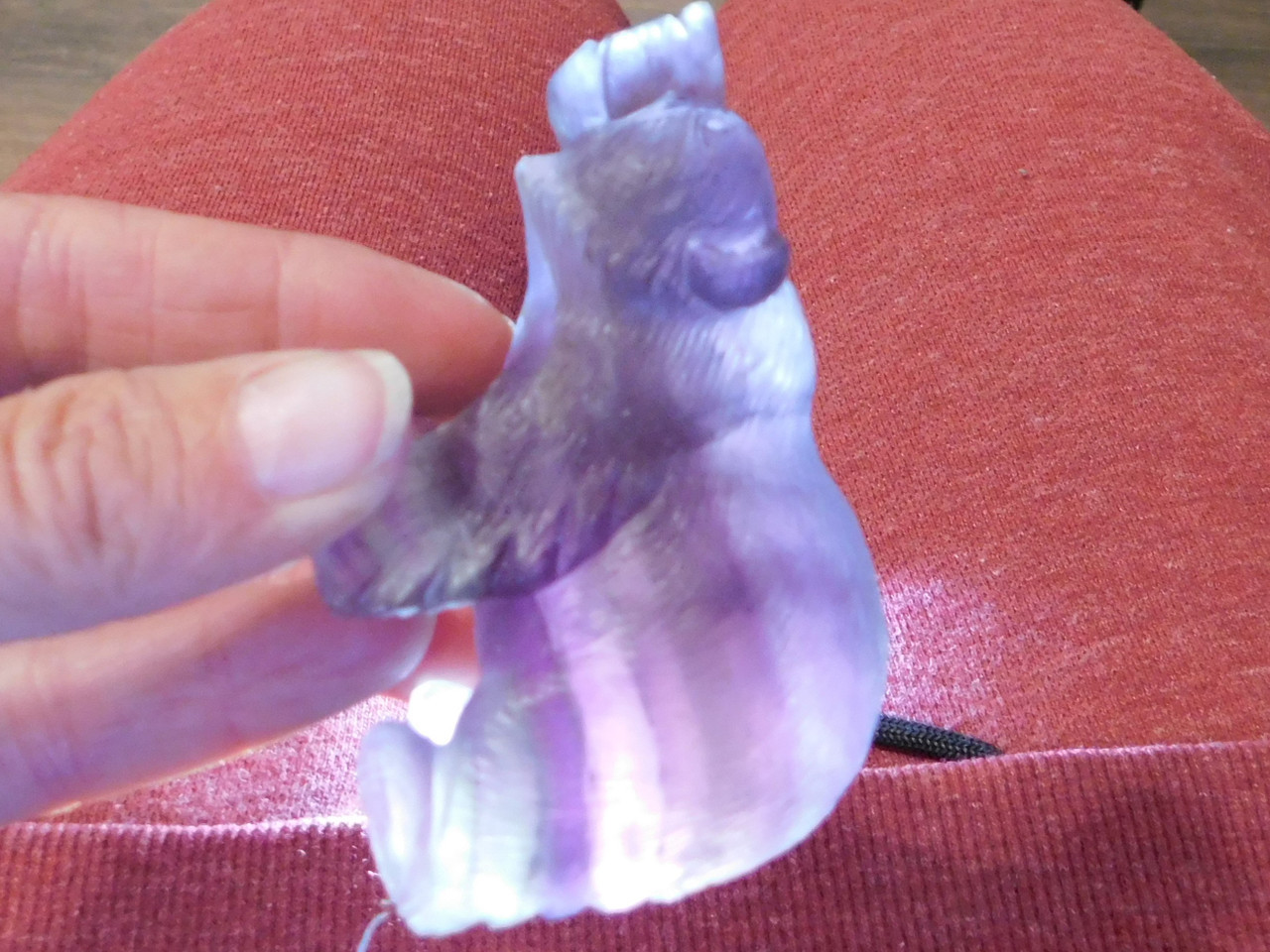 Bear Figurine Gemstone Carved Animal Purple Fluorite #O437