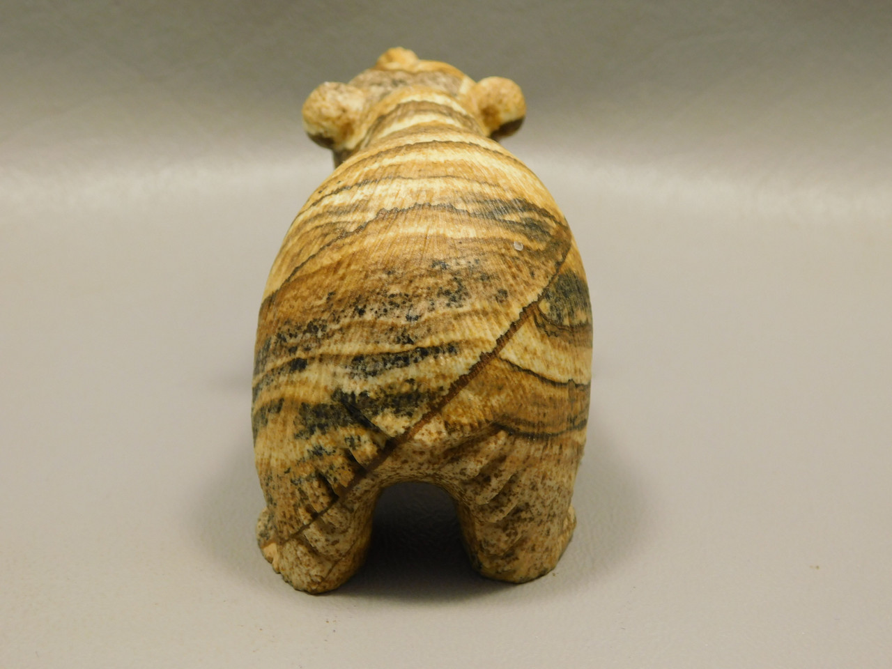 Bear Figurine Stone Animal Carving Kalahari Jasper 3.2 inch #O81