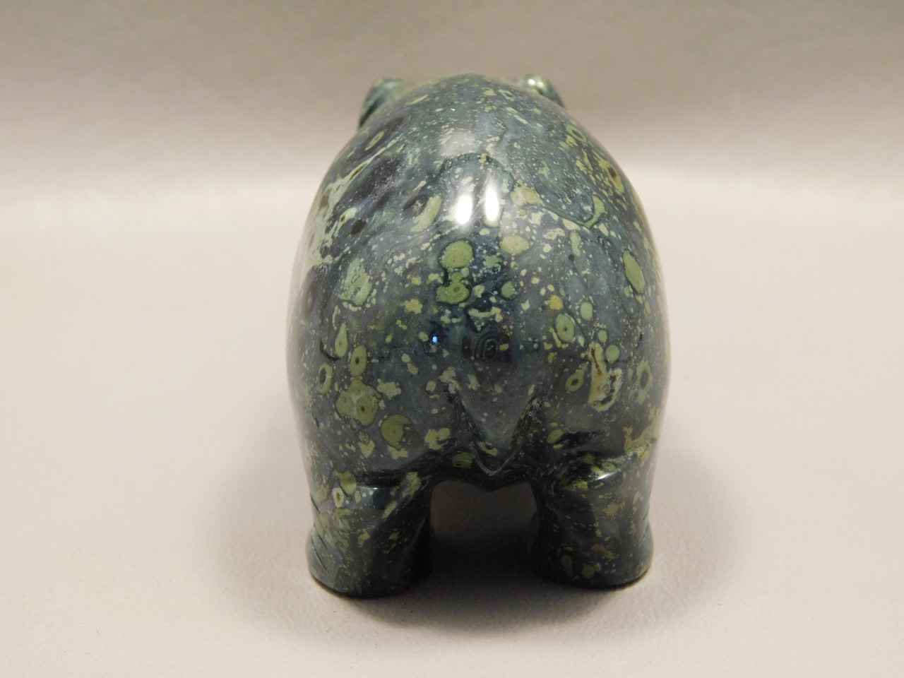 Hippopotamus Stone Figurine Kabamba Jasper Animal Carving #O156