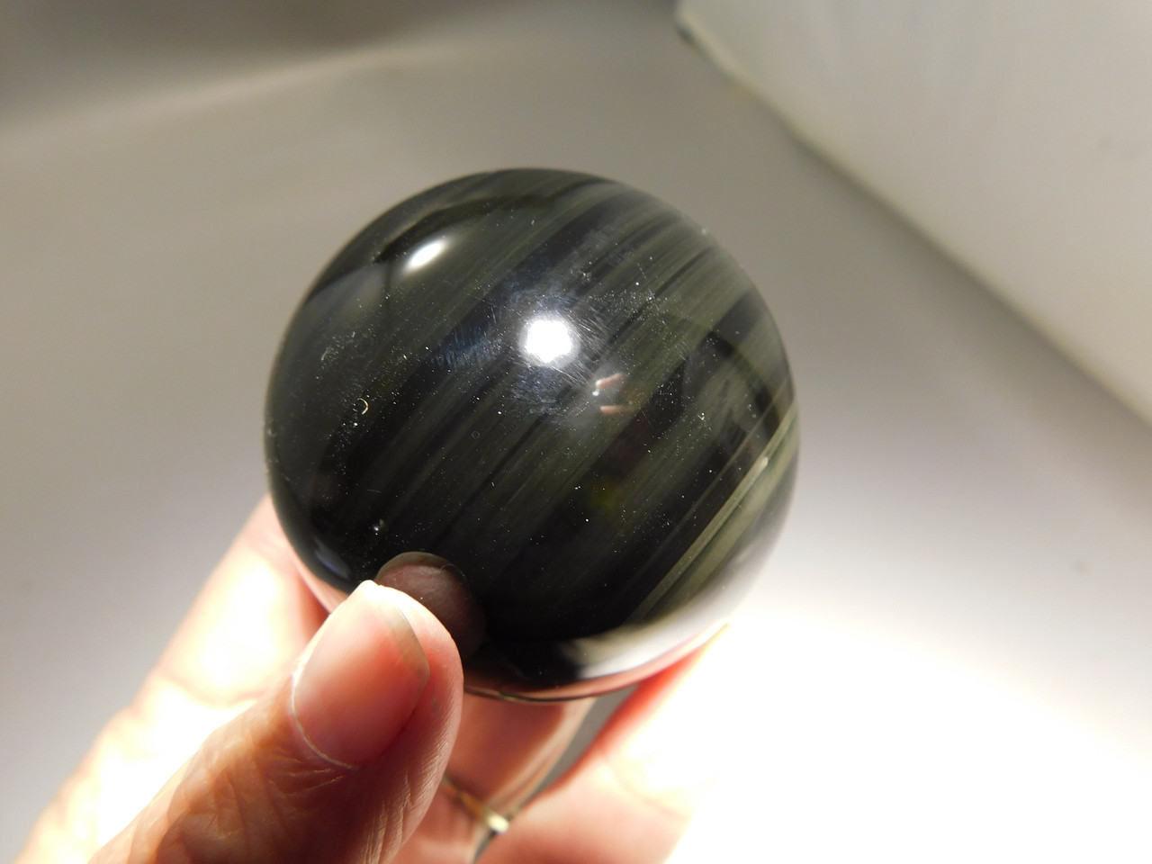 Rainbow Obsidian Stone Sphere Rainbow Obsidian 2.25 inch Healing Stone Black Gemstone #O1