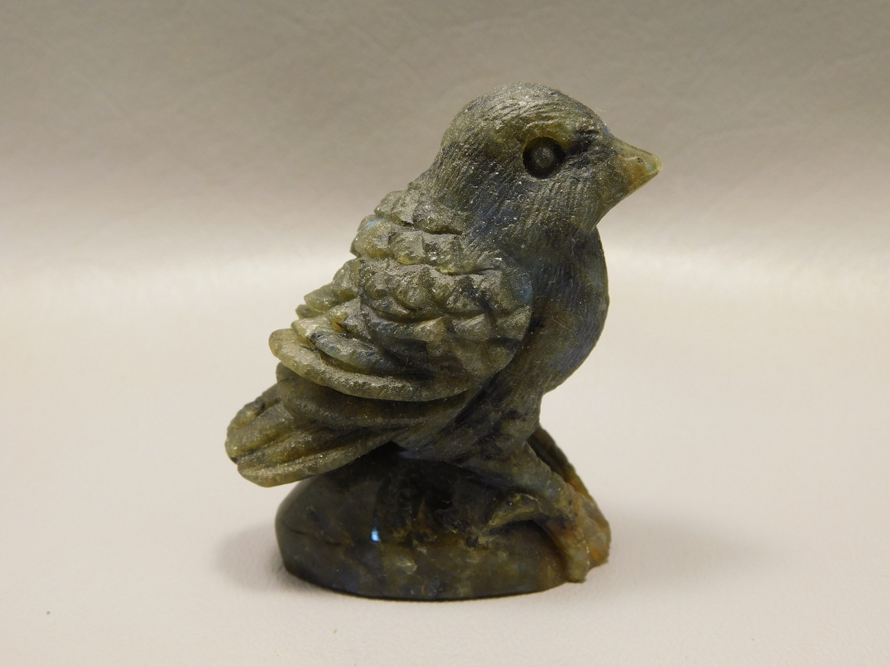 Bird Figurine Labradorite Hand Carved 2.3 inch Gemstone #O83