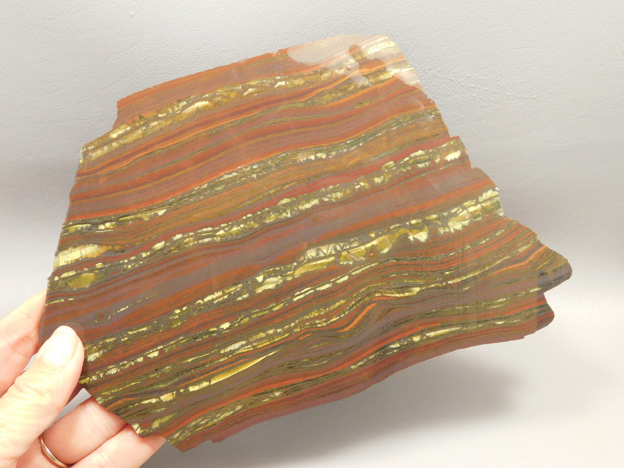 Tiger Iron Rough Rock Lapidary Stone Slab Cabbing #O3