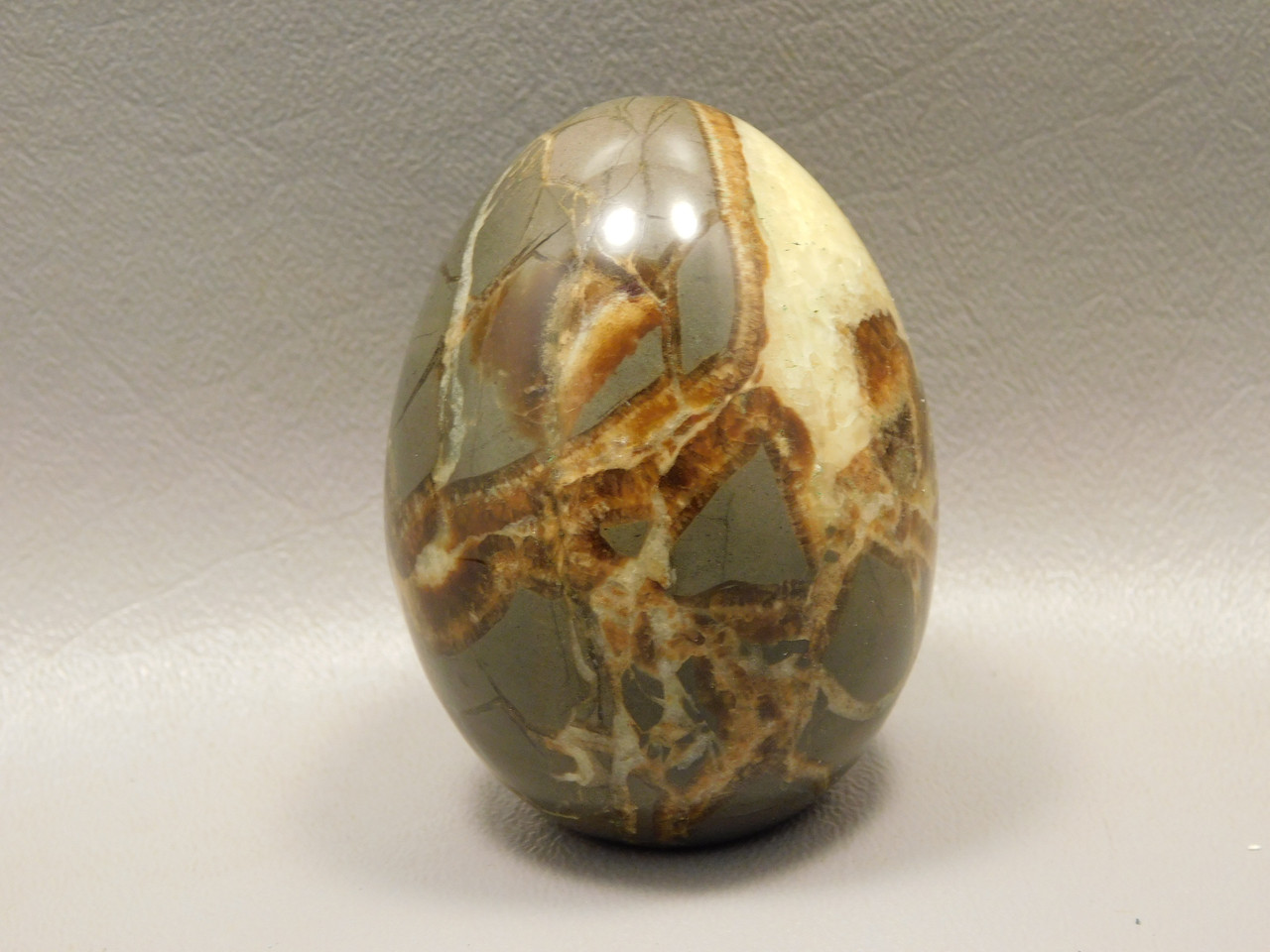 Septarian Nodule Egg Shaped 2.4 inch Polished Rock Utah Stone #O1