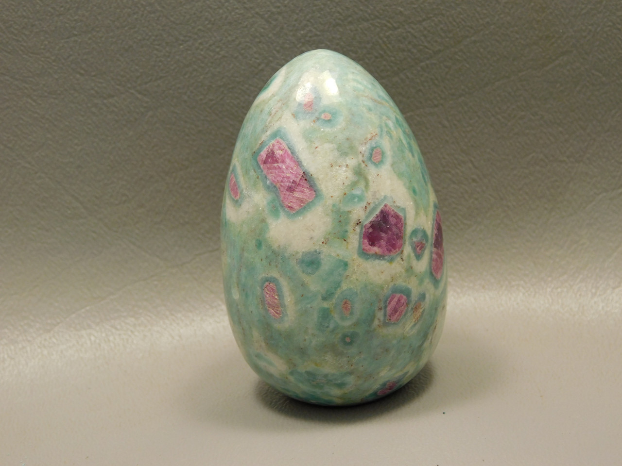 Ruby and Fuchsite Egg Shaped Stone 2.5 inch Polished Rock #O4