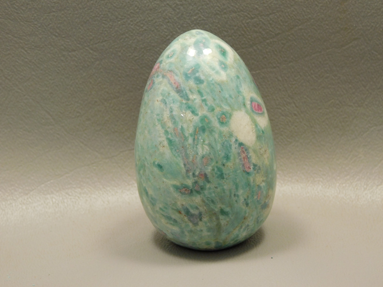 Ruby and Fuchsite Egg Shaped Stone 2.5 inch Polished Rock #O4