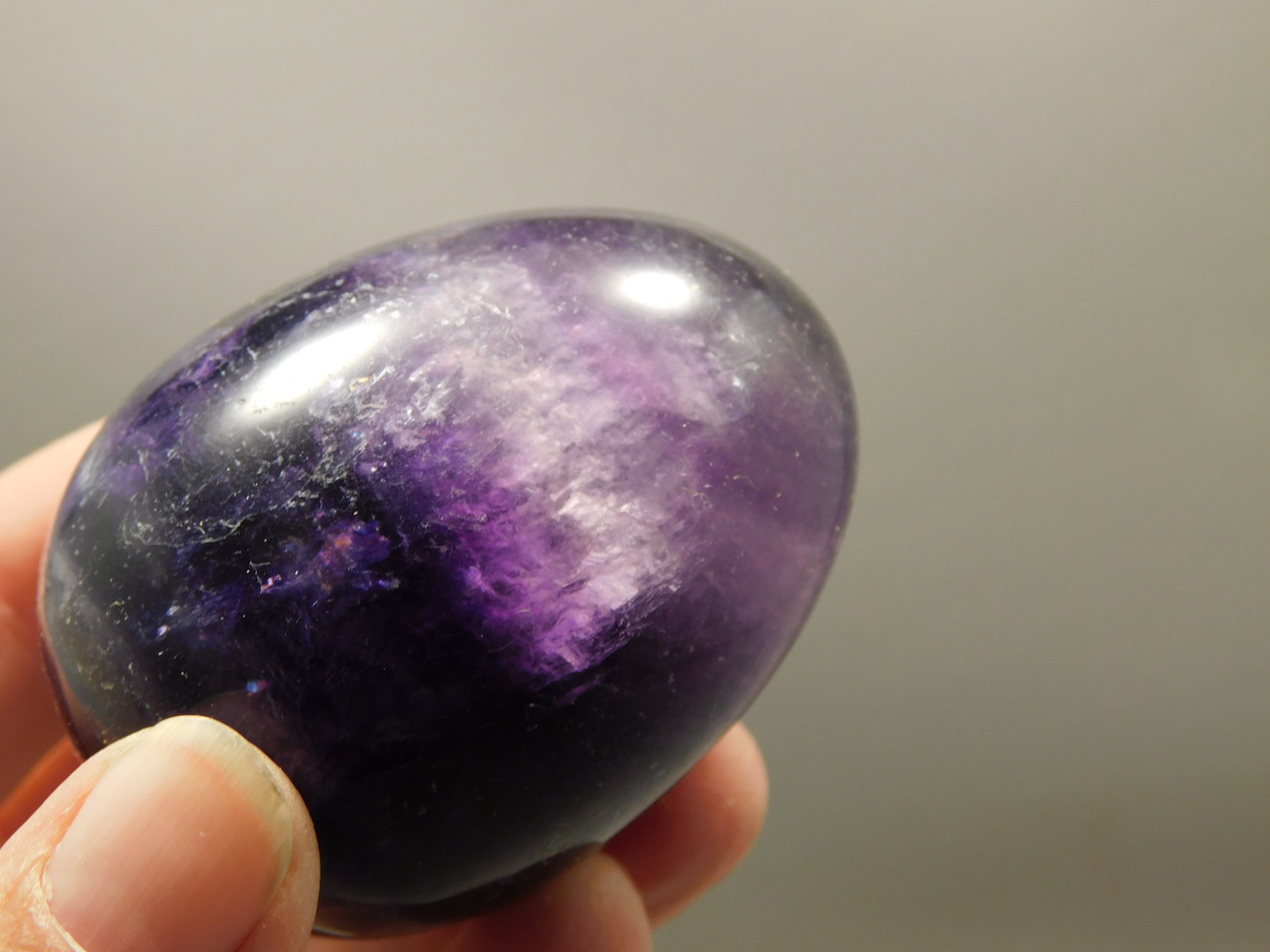 Fluorite Crystal Egg 2 inch Mineral Purple Stone 50 mm #O4