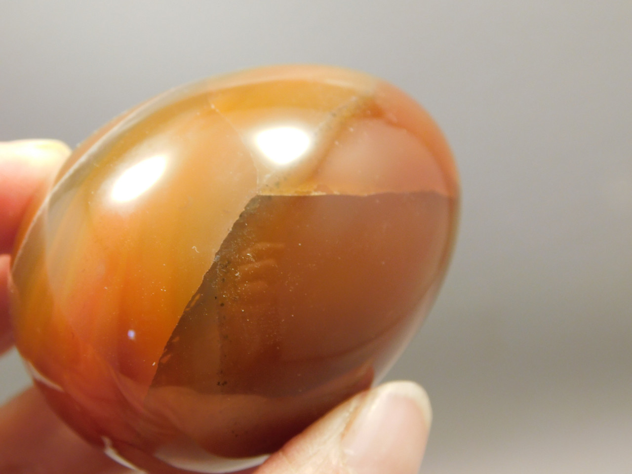 Carnelian Agate Egg Shaped Stone Carving 2 inch Orange Gemstone #O1