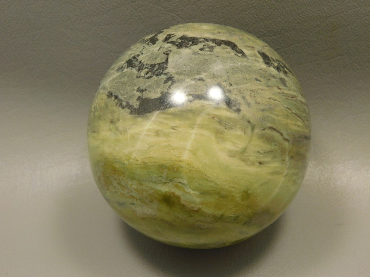 Serpentine Stone Sphere  3.25 inch Arizona Rock Mineral Ball #O2