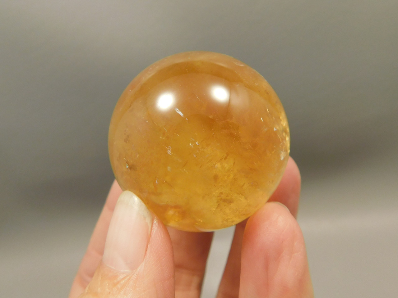 Honey Calcite Stone 1.6 inch Sphere Rock 40 mm Crystal Ball #O7