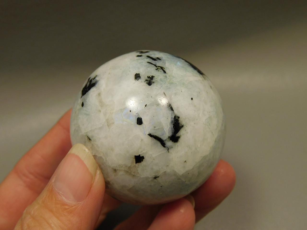 Moonstone Sphere 1.9 inch Polished Rock Rainbow Gemstone India #O2