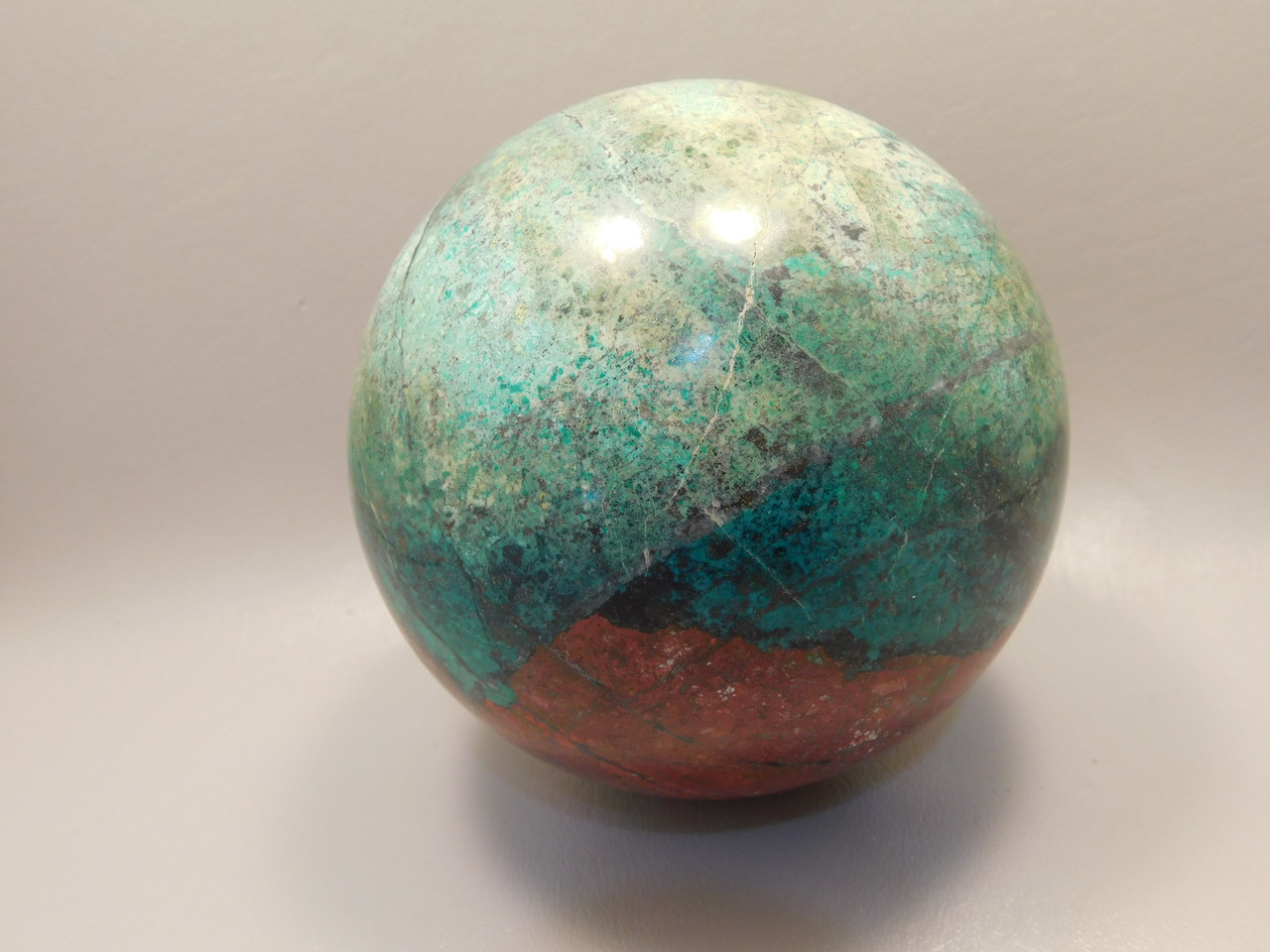 Chrysocolla Cuprite Sonora Sunset Stone Sphere 4.5 inch Rock #O100