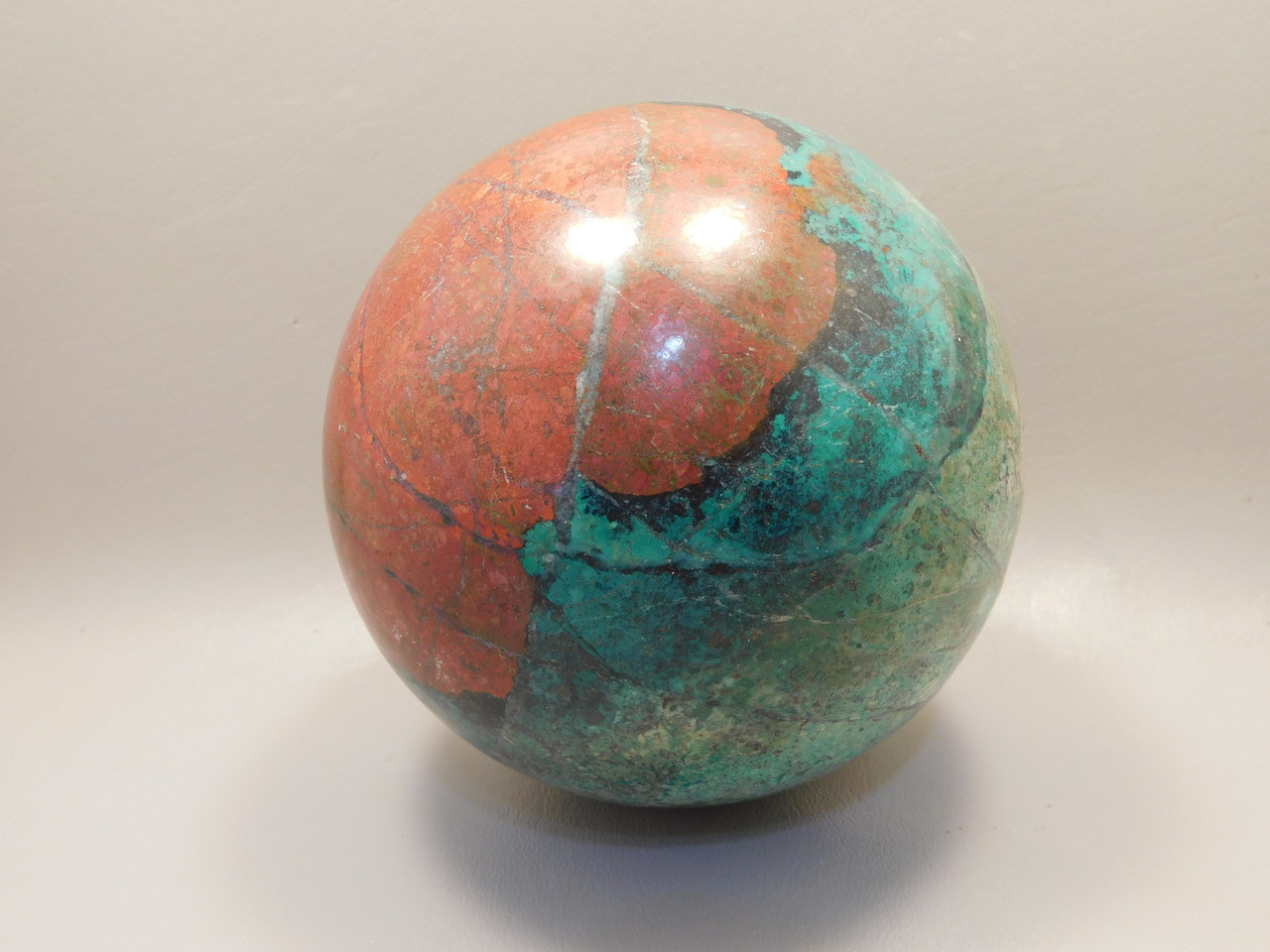Chrysocolla Cuprite Sonora Sunset Stone Sphere 4.5 inch Rock #O100