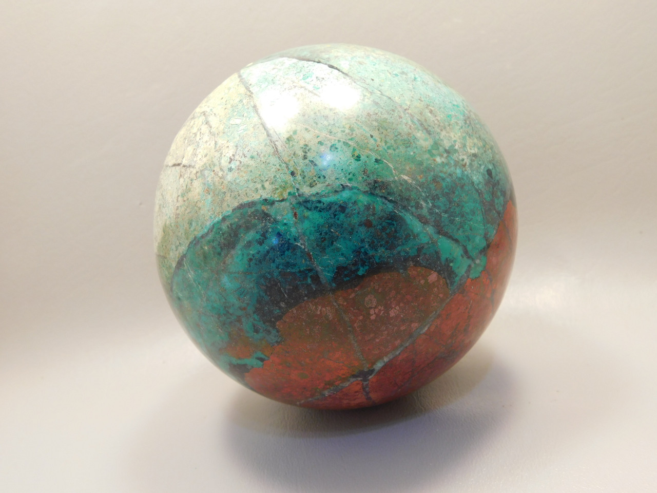 Chrysocolla Cuprite Sonora Sunset Stone Sphere 4.5 inch Rock #O100