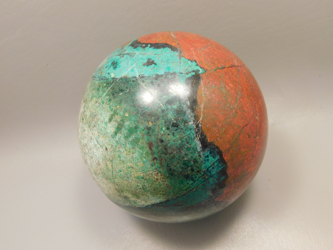 Chrysocolla Cuprite Sonora Sunset Stone Sphere 4.5 inch Rock #O100