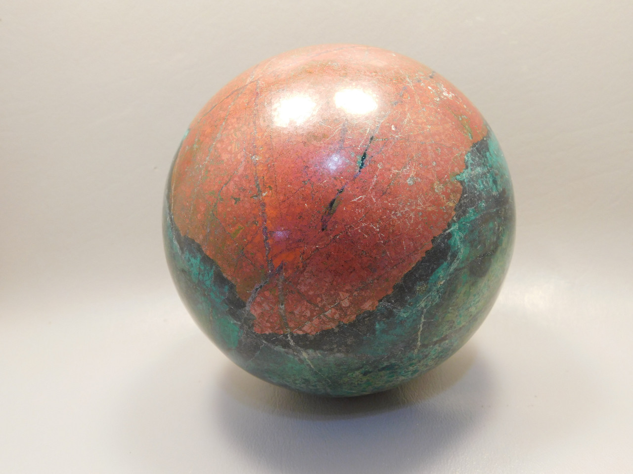 Chrysocolla Cuprite Sonora Sunset Stone Sphere 4.5 inch Rock #O100