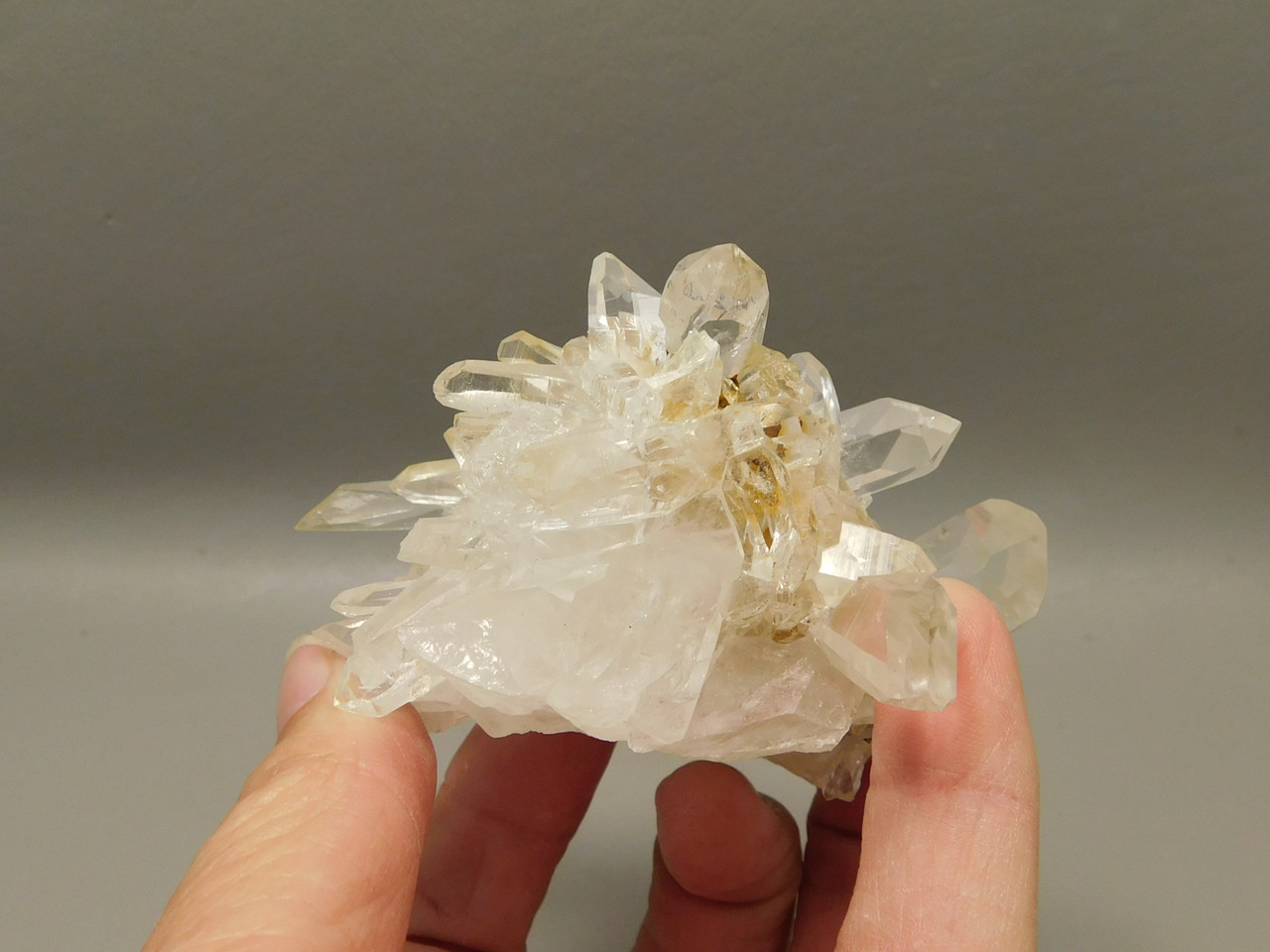Lemurian Quartz Cluster Clear Natural Crystal Points 3.4 inch Columbia #O8
