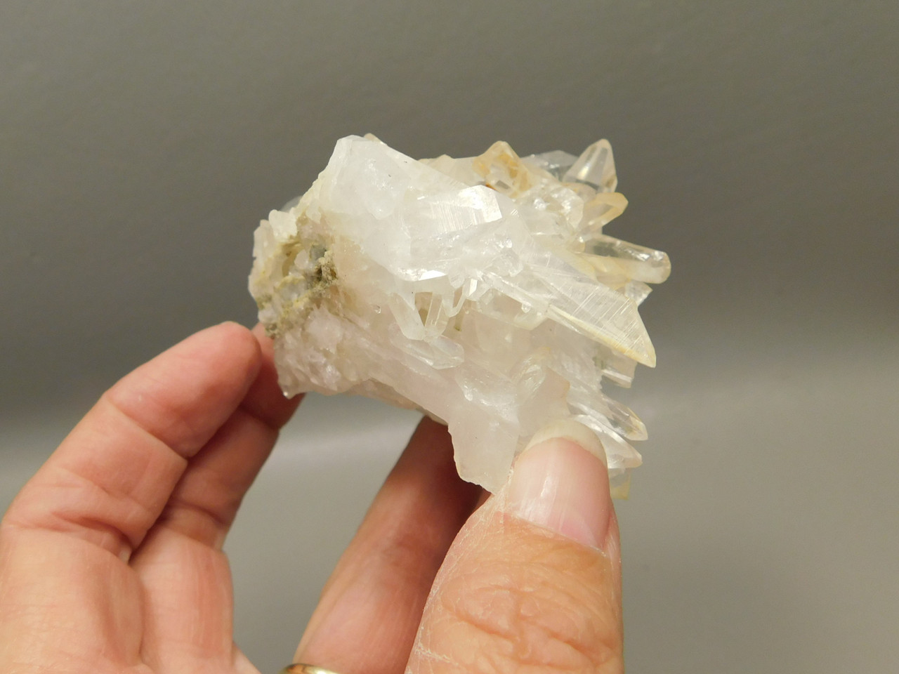 Lemurian Quartz Cluster Clear Natural Crystal Points 3.4 inch Columbia #O8