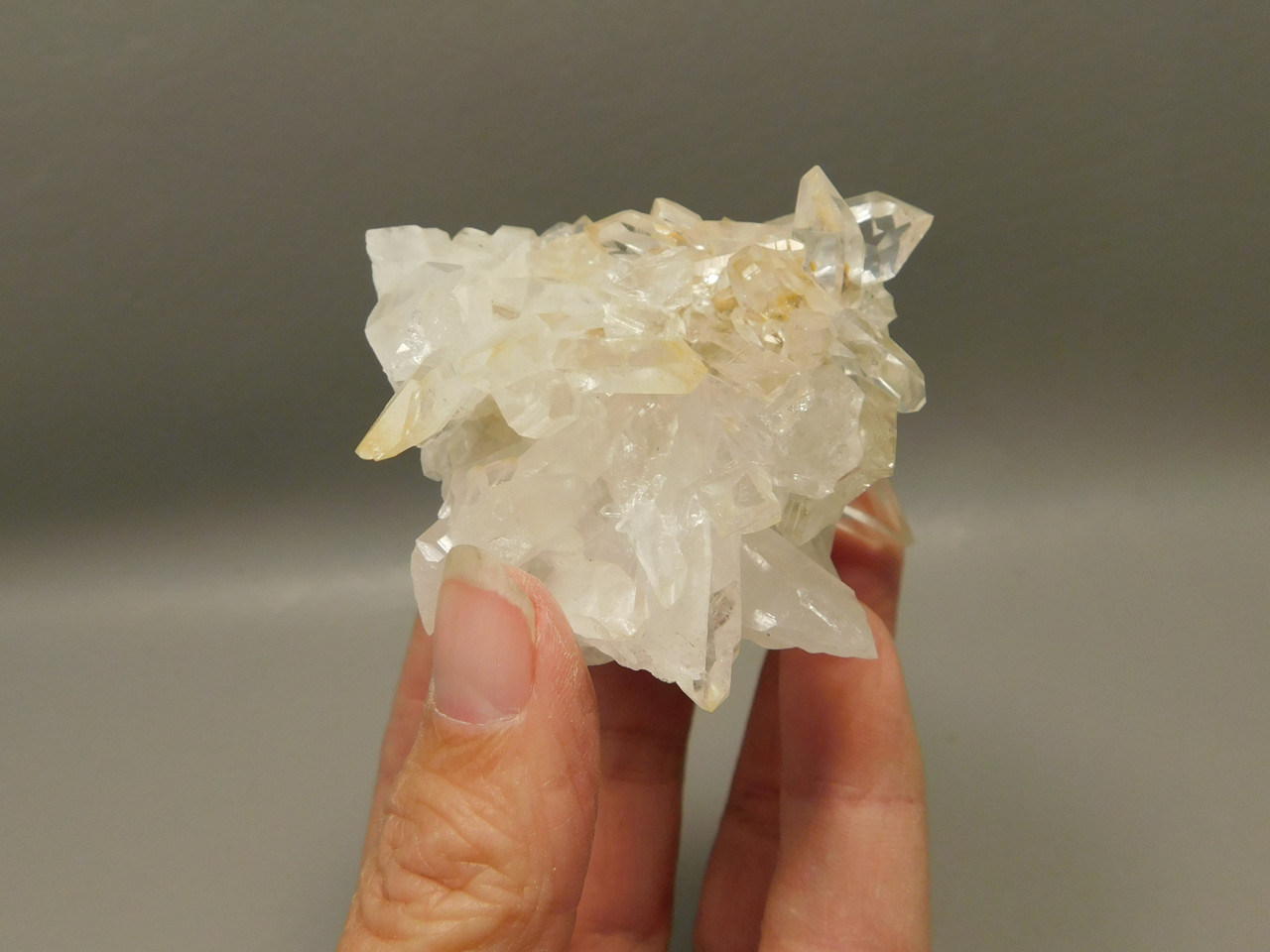 Lemurian Quartz Cluster Clear Natural Crystal Points 3.4 inch Columbia #O8