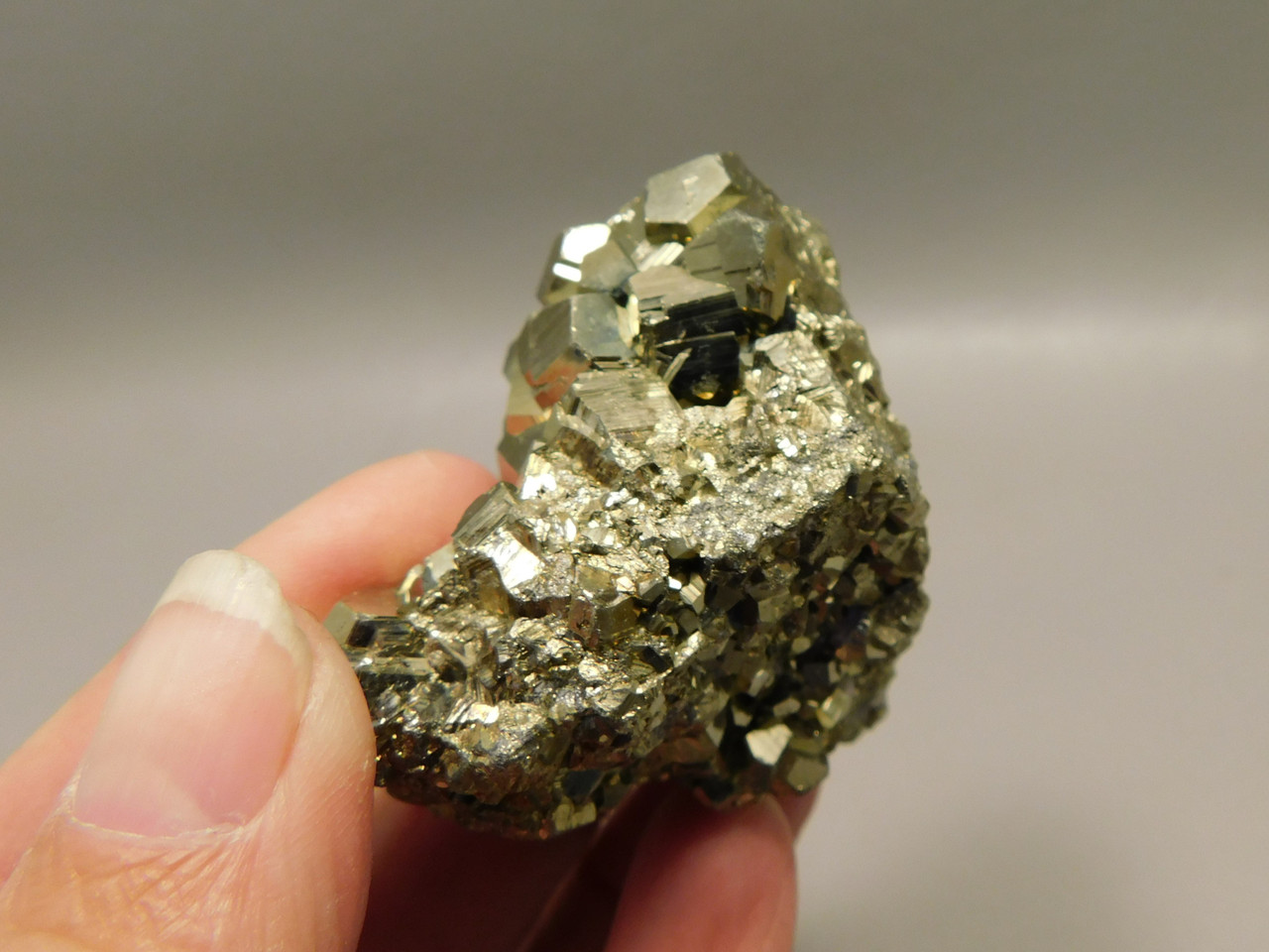 Pyrite Crystal Natural Small Mineral Specimen Cubes Fools Gold Peru #O5