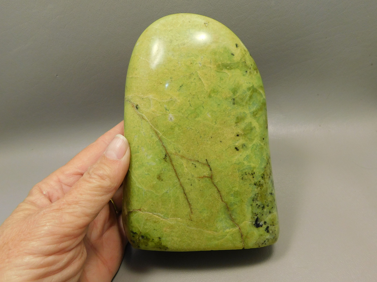 Green Opal Freeform Polished Rock Decorator 5.2 inch or 131 mm Stone #O4