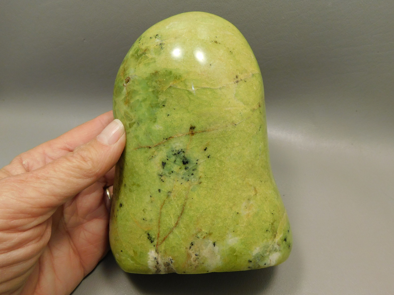 Green Opal Freeform Polished Rock Decorator 5.2 inch or 131 mm Stone #O4