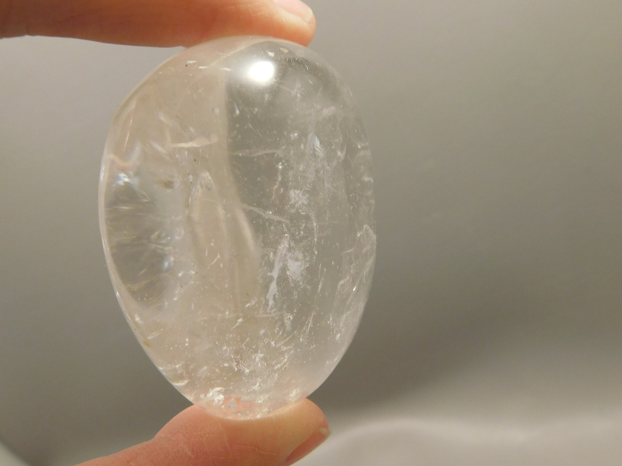 Quartz Crystal Natural Tumbled Polished Palm Stone Meditation #O12