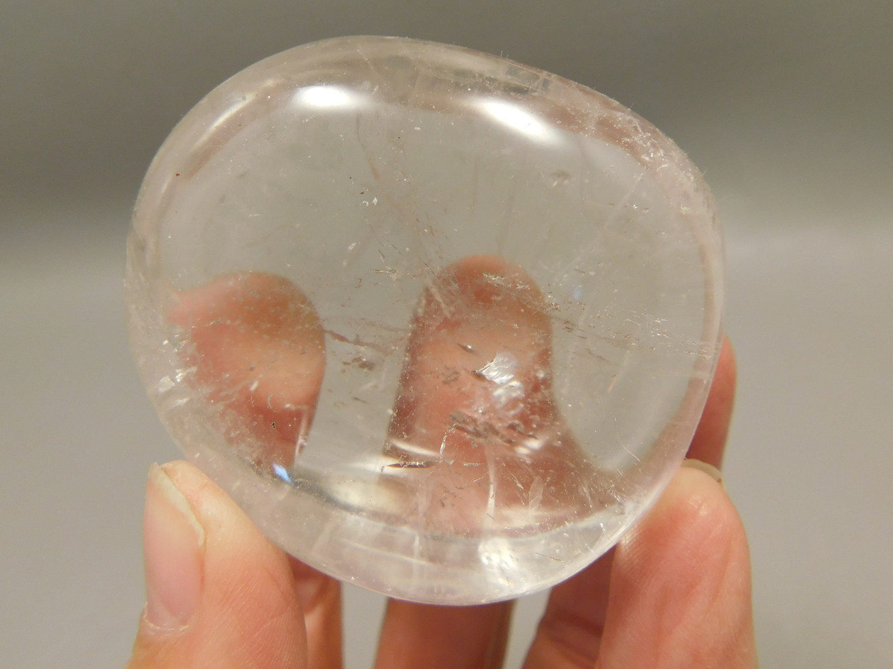 Quartz Crystal Natural Tumbled Polished Palm Stone Meditation #O12