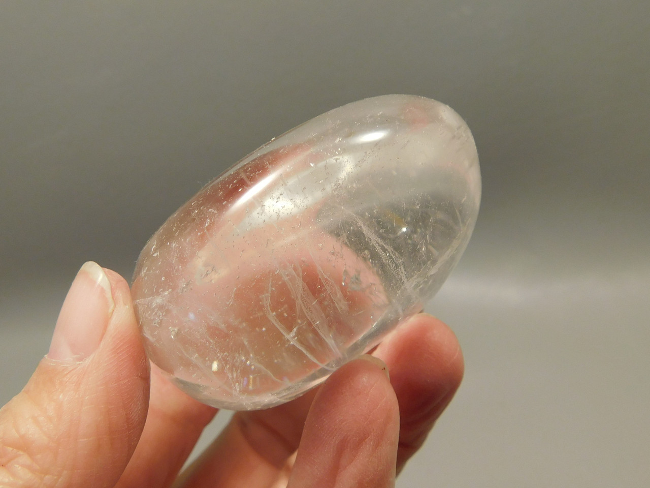 Quartz Crystal Natural Tumbled Polished Palm Stone Meditation #O12