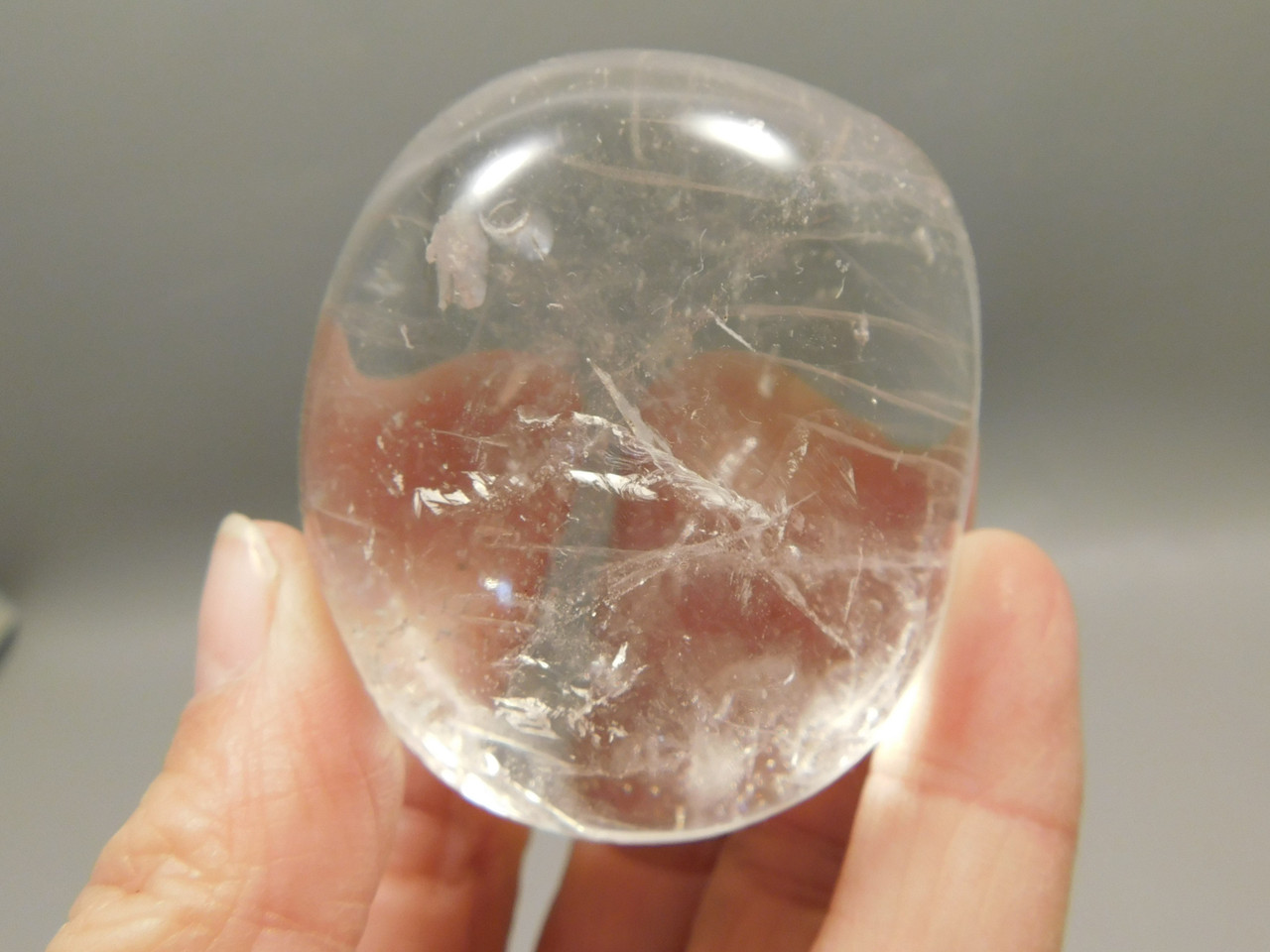 Quartz Crystal Natural Tumbled Polished Palm Stone Meditation #O12