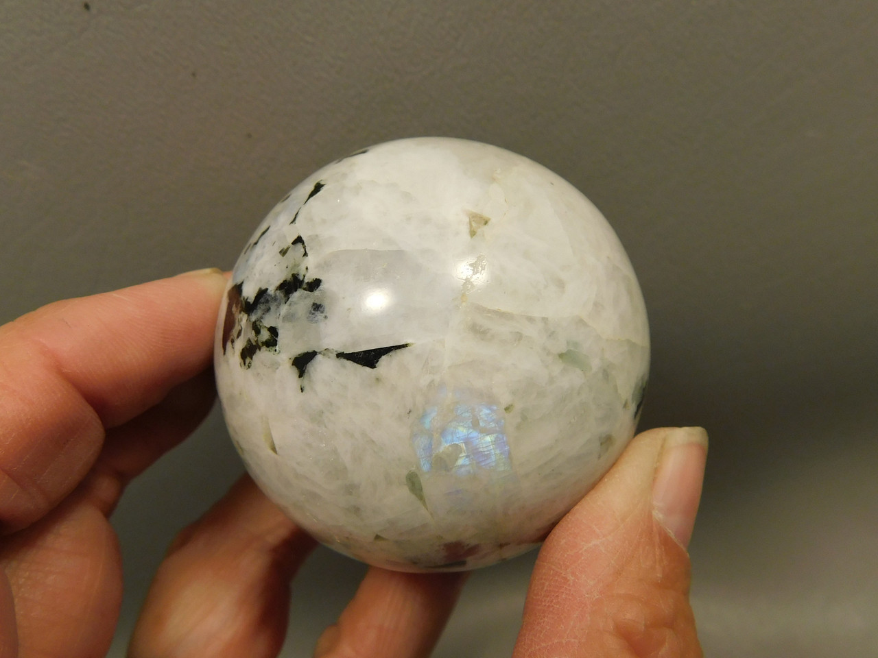 Moonstone Sphere 2 inch Polished Rock Rainbow Gemstone India #O10