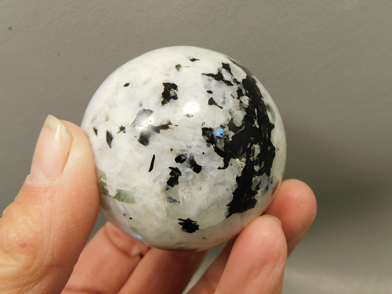 Moonstone Sphere 2 inch Polished Rock Rainbow Gemstone India #O10