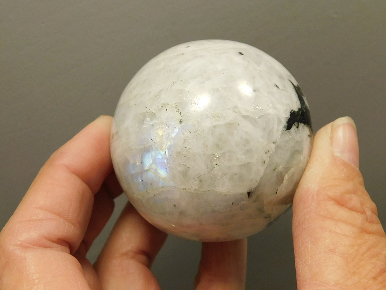Moonstone Sphere 2 inch Polished Rock Rainbow Gemstone India #O12