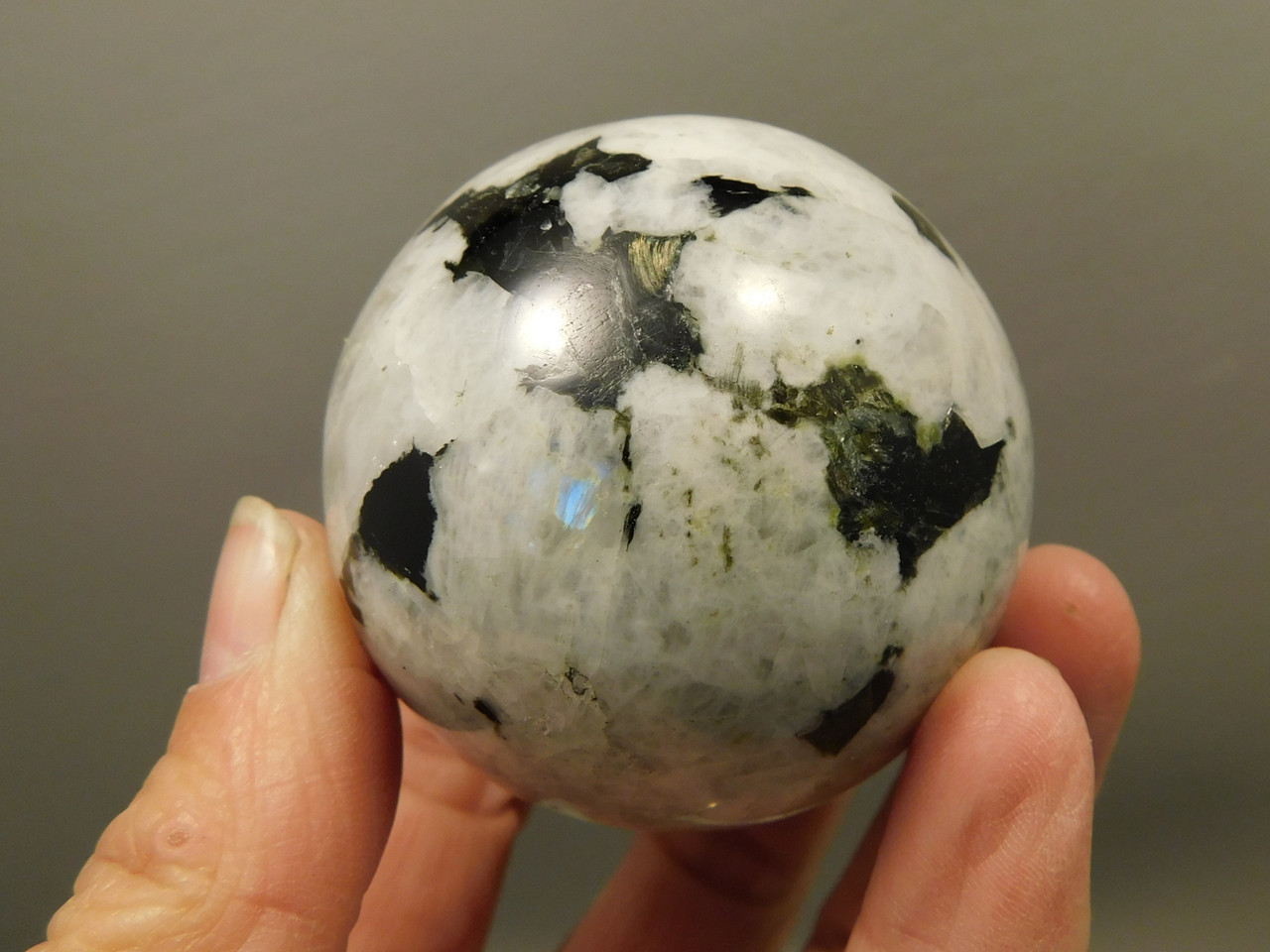 Moonstone Sphere 2 inch Polished Rock Rainbow Gemstone India #O12