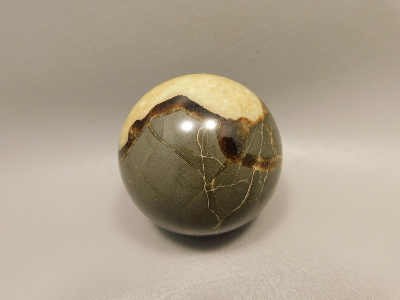 Septarian Nodule Stone 2.25 inch Sphere Ball Polished Rock Utah #O5